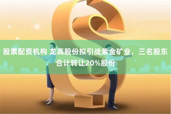 股票配资机构 龙高股份拟引战紫金矿业，三名股东合计转让20%股份